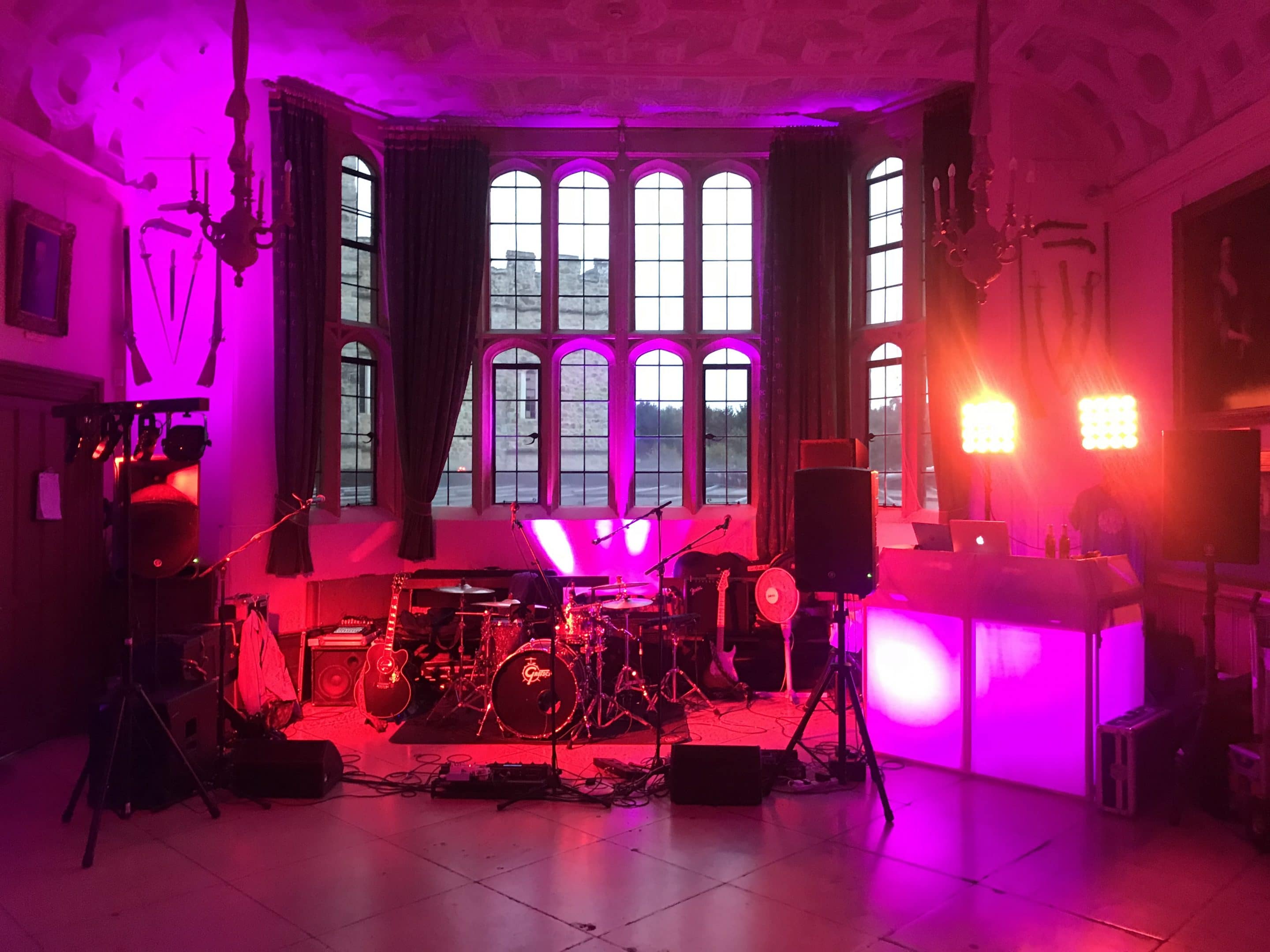 Leeds Castle DJ, Uplighting and Band in Heraldry Suite Multi Award